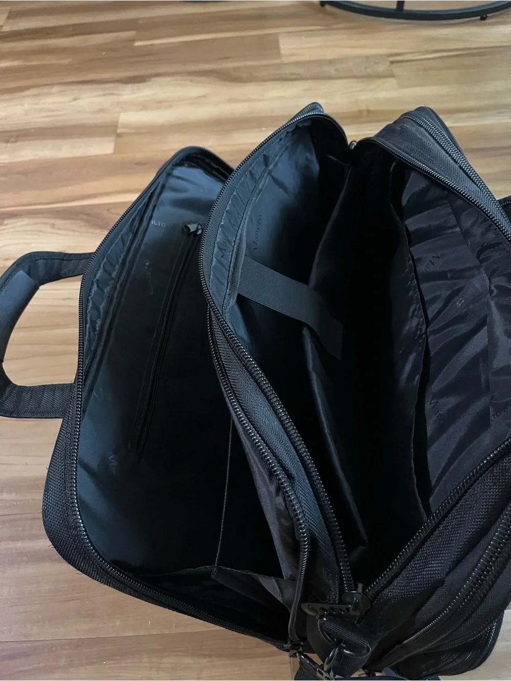 Mancro Black Laptop Briefcase Messenger Bag Multi Compartment